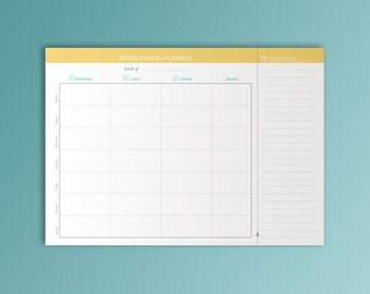 Meal Planner Printable Menu Planner Weekly Meal Planner Shopping List Meal Plan Printable Meal Schedule Meal Planning A4 Instant Download
