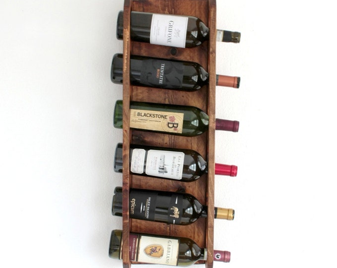 Wood Wall Wine Rack - 6-Bottle Wine Storage Display