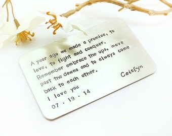 Personalized Wallet Insert Card - Gift for Boyfriend- Christmas Gift- Husband, Boyfriend Gift 7 Year- Personalized Anniversary Gift- Father