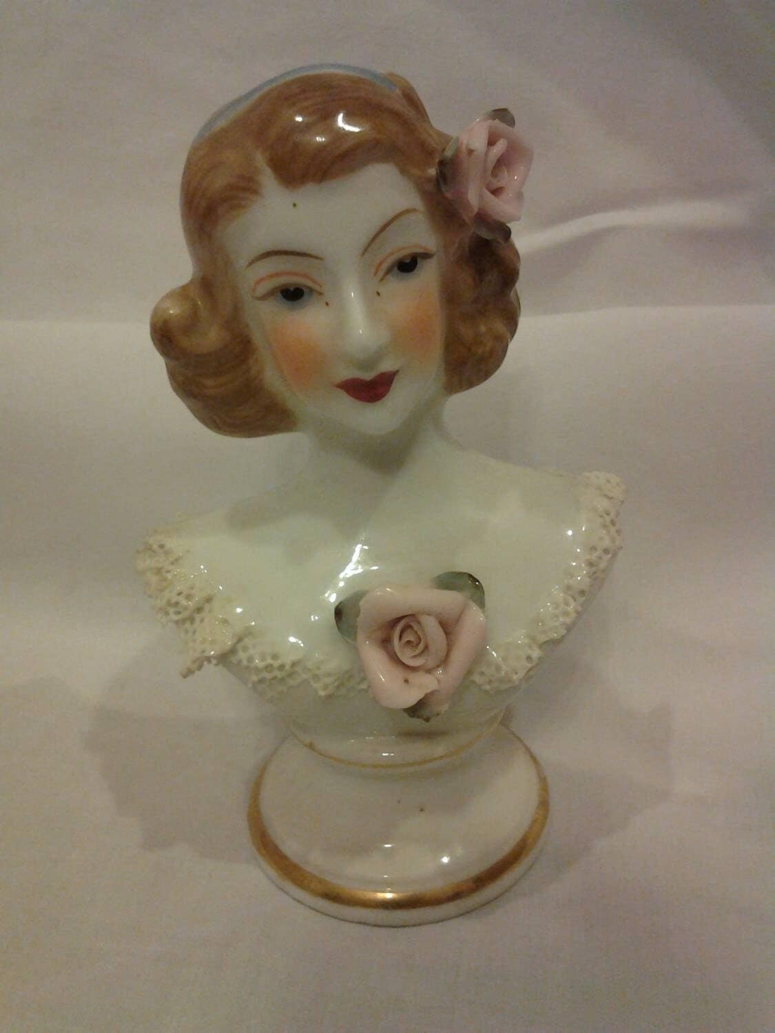 Occupied Japan Porcelain bust figurine red stamped occupied