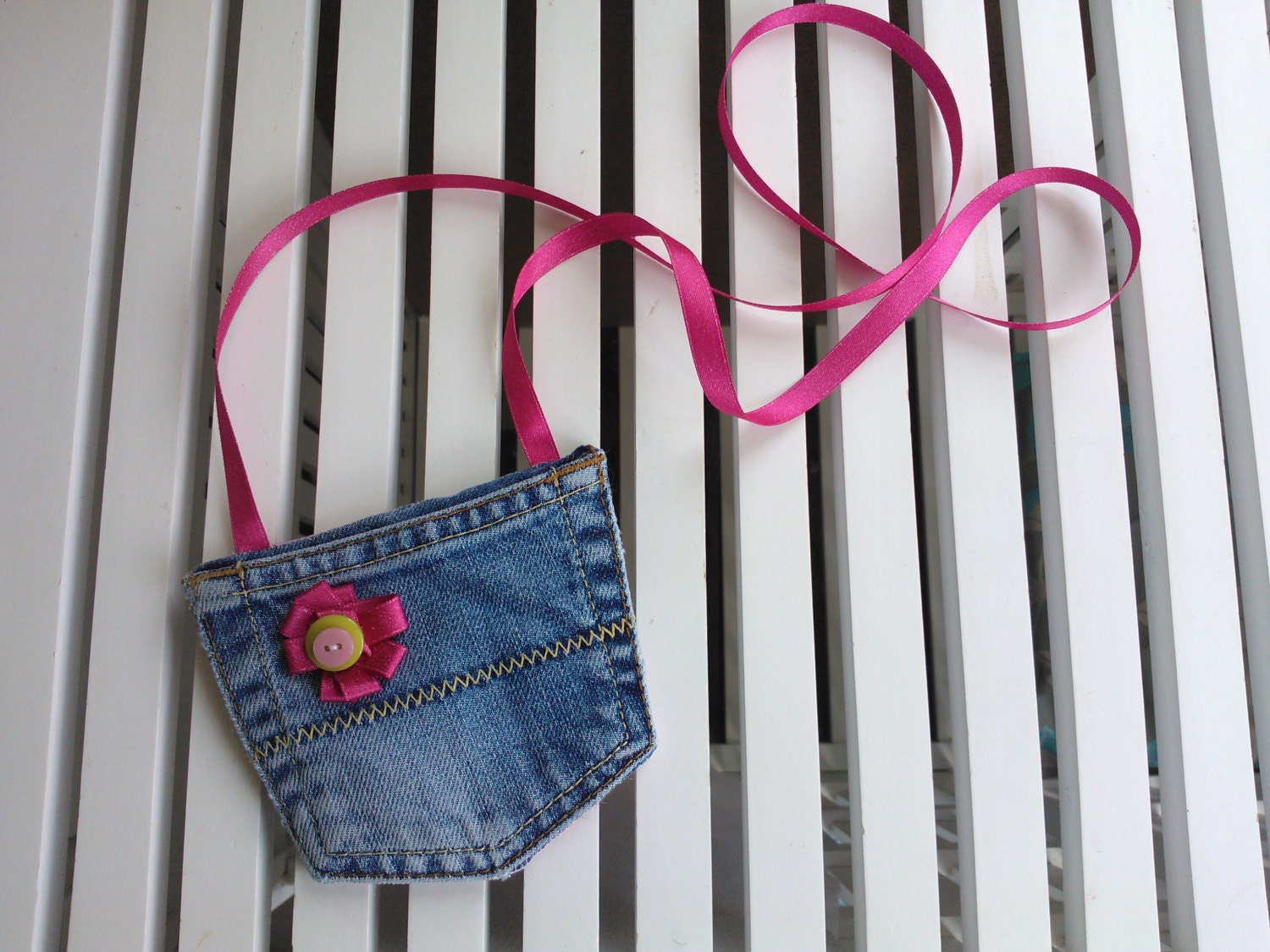 Jeans Pocket purse Cute denim purse Little girl gift
