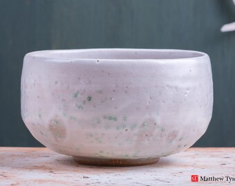 Stoneware Pottery Bowl, Handmade Ceramic Bowl, with Tactile Spring Snow Glaze - Thrown on the Potter's Wheel