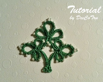 Pendant Tatting Pattern Christmas Tree– Needle Tatting - Frivolite Pattern - Tutorial
