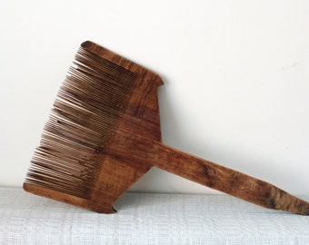 Antique wool comb, Wool spinning, Vintage carder, Vintage rustic decor, Wooden comb
