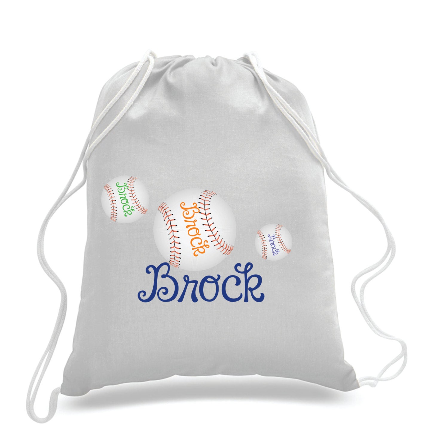 Personalized Baseballs design Kids drawstring bags gym bags