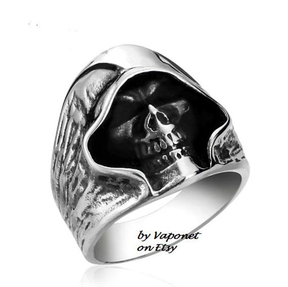 Skull Ring Mens Ring Biker Ring Stainless Ring Cool By Vaponet   Il 570xN.1006088753 O79b 