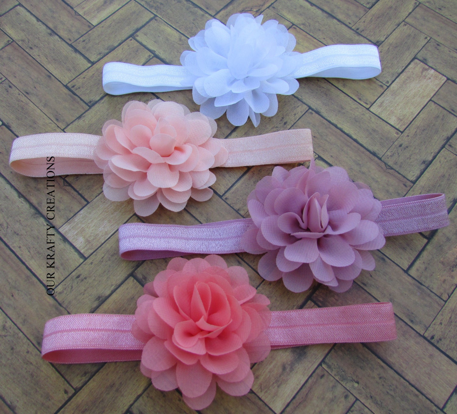 Newborn Headband Baby Headband Set Headband by OurKraftyCreations