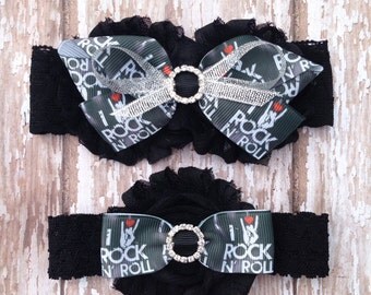 Rock N' Roll Wedding Garter Set | Rocker Wedding Garters | Bridal Garter and Toss Garter