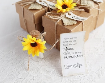 Rustic Bridesmaid Invitation, Bridesmaid Proposal Gift, Asking Bridesmaids, Ask Maid of Honor, Message in a Bottle, Bridesmaid invitation