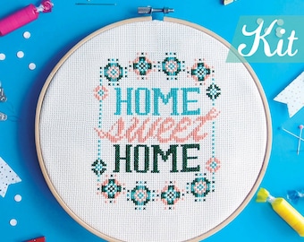 Cross stitch kits Gift for new homeowners Punto cruz modern Home DIY ideas Point de croix modern Housewarming gift idea Easy DIY Home Decor