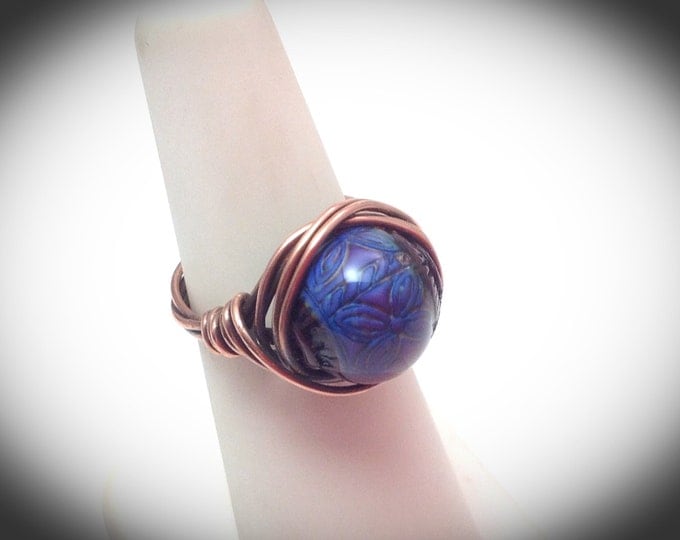 Copper wire wrapped mood ring
