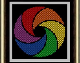 Rainbow Circle Cross Stitch Pattern PDF Instant Download
