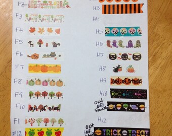 Fall & Halloween Washi Tape Samples
