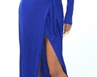 Alex Maxi Wrap Dress in Royal Blue