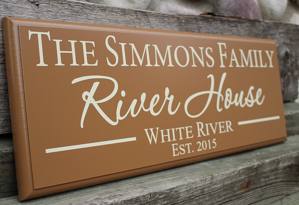 Personalized river house signriver house decorfamily river