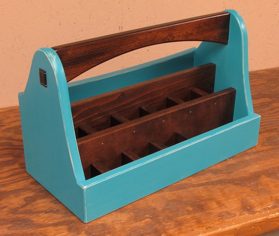 Professional Art Supply Box Blue Art Caddy by SmithwickandCo