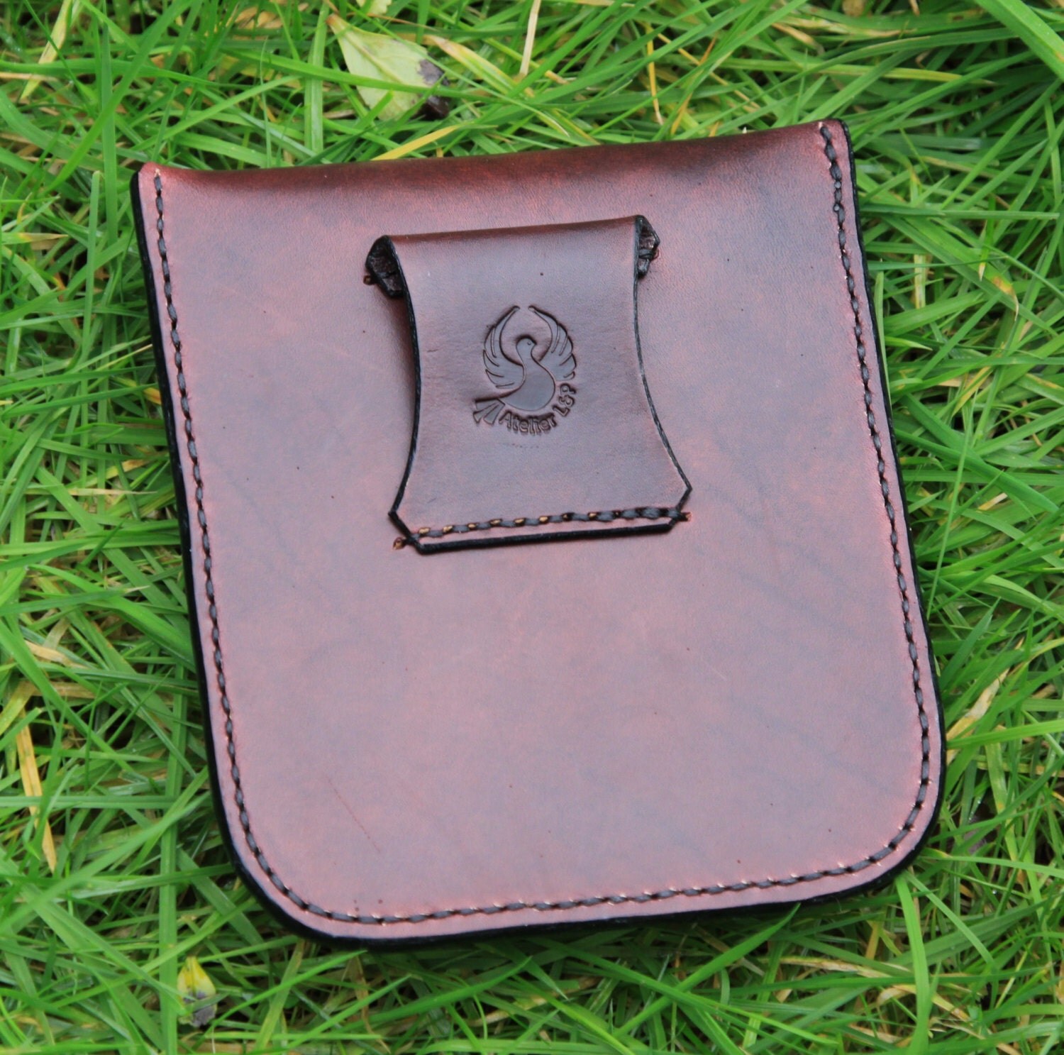 Handmade Leather Belt Pouch Dark Brown