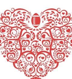 Football Heart SVG DXF Cutting File