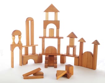 Natural Wooden Block Set - 60 Pieces