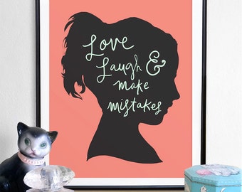 Family Silhouette Portraits, Custom Family Portrait, Custom Silhouettes, Custom Quote Print, Family Portraits, Customize your quote print