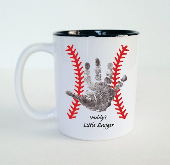 Baseball Keepsake Mug Using Your Child's Actual Hand or