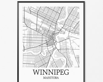 City map Winnipeg Canada AI