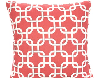 Coral Pillow Covers, Decorative Throw Pillows, Cushions, Throw Pillows for Couch Decorative Pillow, Coral White Gotcha One or More All Sizes