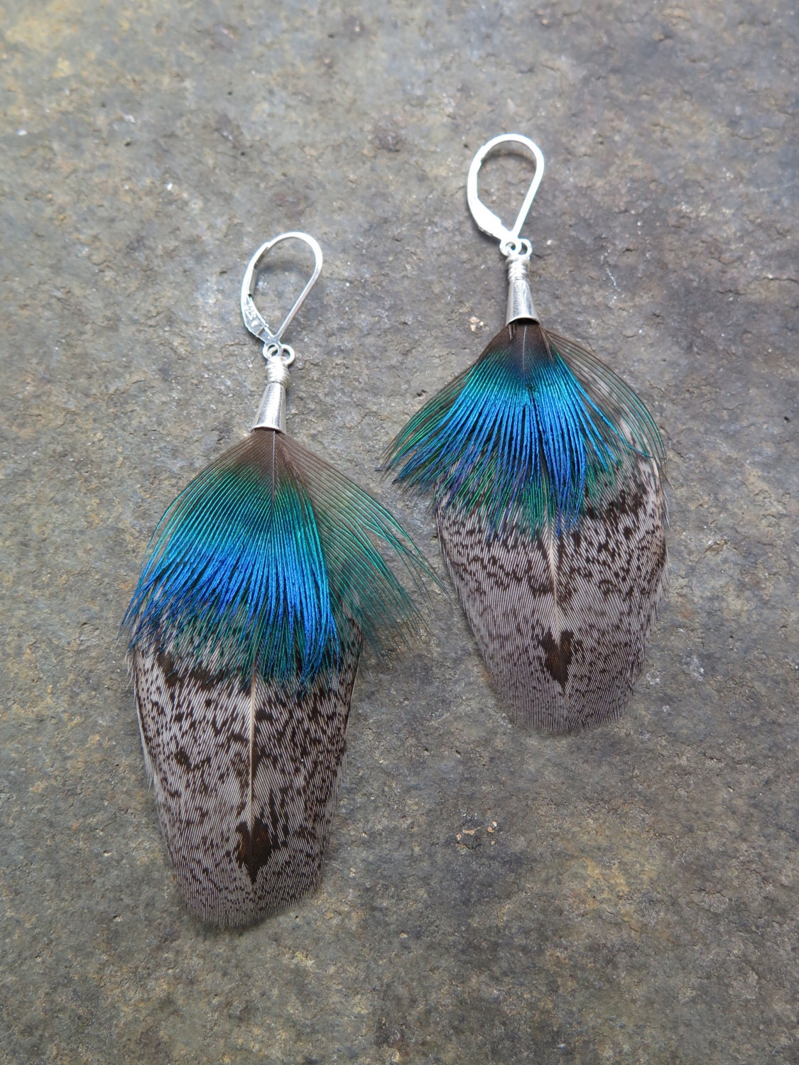 Feather Earrings Real Feather Earrings Sterling Silver