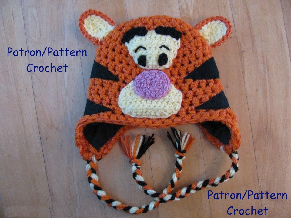 crochet PATTERN Tiger hat inspired by Tigger in Winnie the