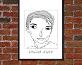 Badly Drawn Winona Ryder - Poster