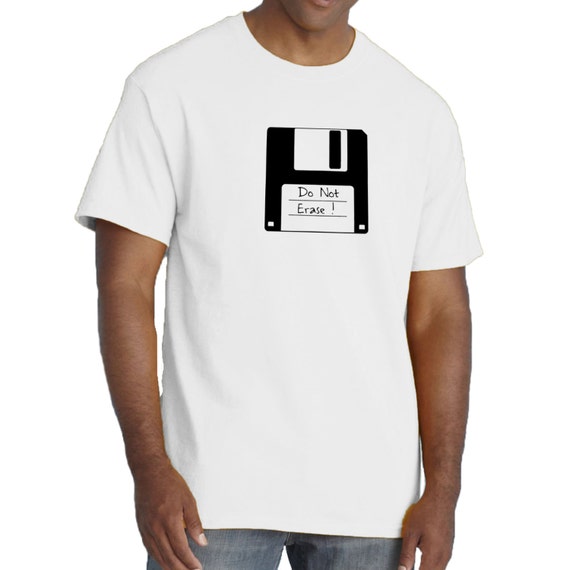 Floppy Disc T-shirt Do Not Erase Tee. Funny Retro by SillyTees