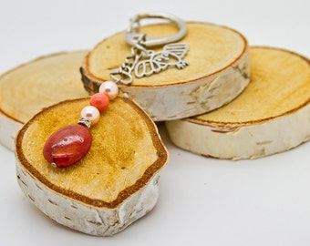 Beaded Key Chain Handmade Key Ring Purse Charm Jasper Stone Keychain For gift Cute Bag Charm Beaded Key Fob Handcrafted Accessories for Her