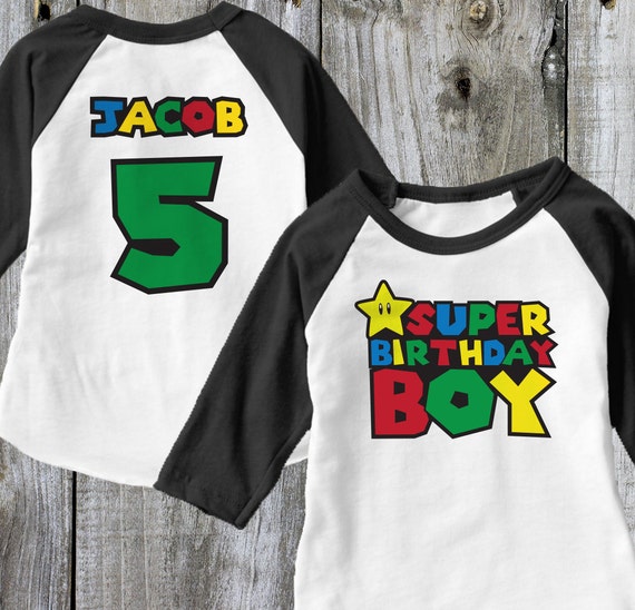 Birthday Boy Shirt Super Mario Birthday Shirt Mario Birthday