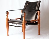 Safari Roorkhee Campaign Camp Leather Wood Lounge Sling Chair Custom Bespoke Outdoor Drinking Relaxing Furniture