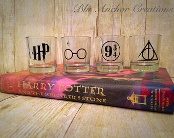 Harry Potter Shot Glass Set 4, Harry Potter Shot Glass, Harry Potter, Harry Potter Shot Glasses, Harry Potter Gift, Harry Potter Always