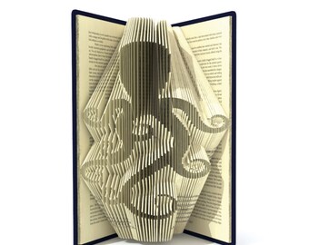 Book folding pattern - OCTOPUS - 229 folds + Tutorial with Simple pattern - Heart - AN0904