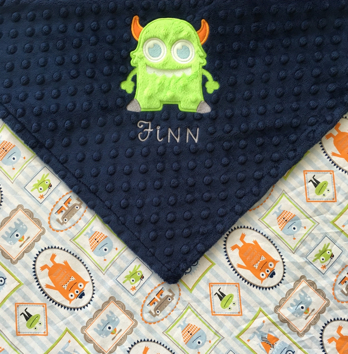 Monster Baby Blanket Monster Minky Blanket Personalized