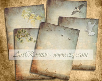Digital Letter Stationary Paper Writing Journal Pages Printable Stationary Digital Scrapbook Paper Digital Background Craft Paper DIY Craft