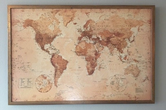 24 X 36 Custom World Map Cork Board