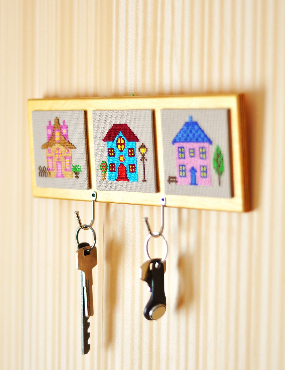 Key holder wall Home Decor Key rack embroidery by ...