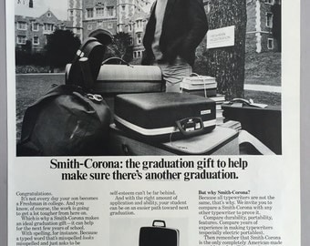 Lot of 2 1971, 1972 Smith-Corona Typewriter Print Ad