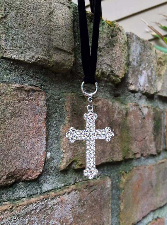 Rearview Mirror Cross Charm Car Accessories For Women Girls