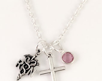 Personalized Nurse Necklace, Cross necklace, personalized cross jewelry, Nurse graduation gift, Religious gift, For her
