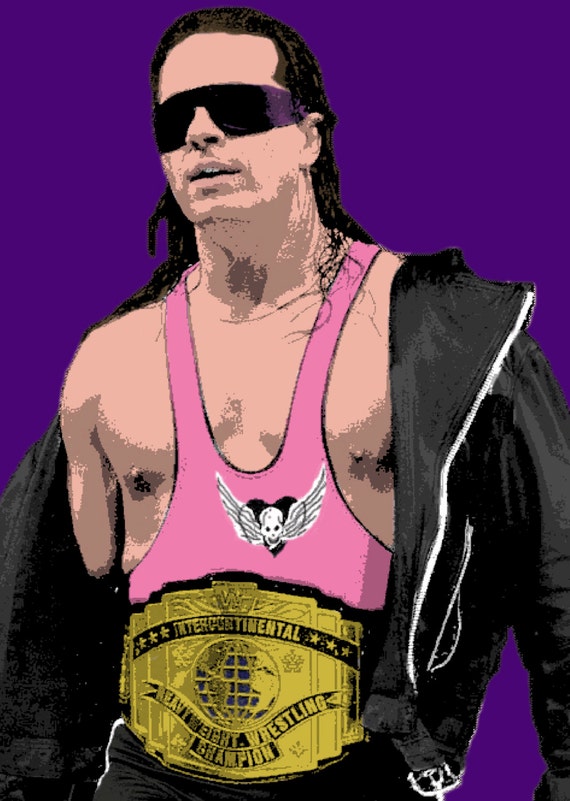 WWE Bret Hart Stylised Pop Art Poster Print