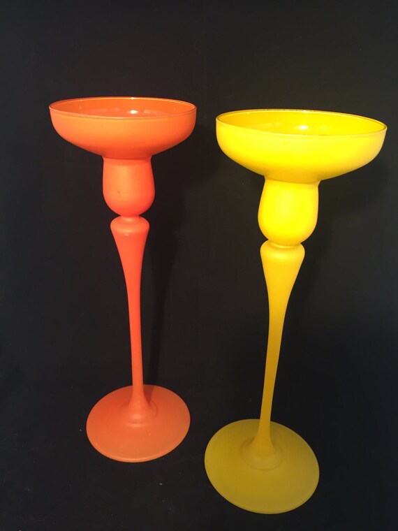 Yellow & Orange Candlestick Holders Candlestick by Speckadoos