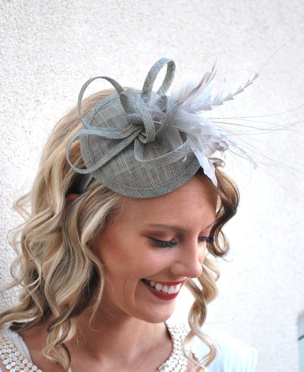 Gray Fascinator Women s Tea Party Hat Tea Party 