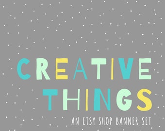 Etsy Shop Cover Photo Set - etsy banner, modern etsy shop branding, unique etsy branding, etsy banner, etsy shop design, cute etsy shop set