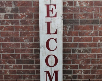 Welcome Sign For Front Door, 60" X 11", Wood Sign, Front Porch Sign, Welcome Sign, Fence Wood Welcome Sign, Fence Welcome Sign, Welcome