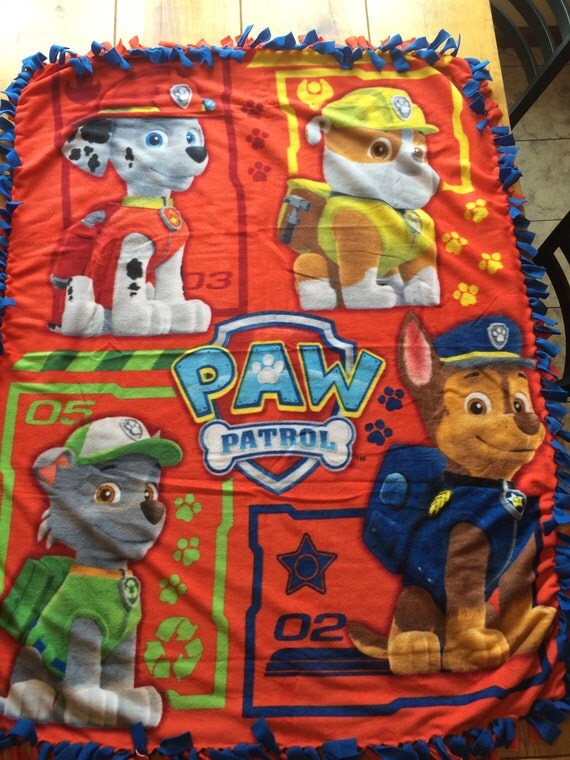 Paw Patrol fleece tied blanket throw no sew fleece