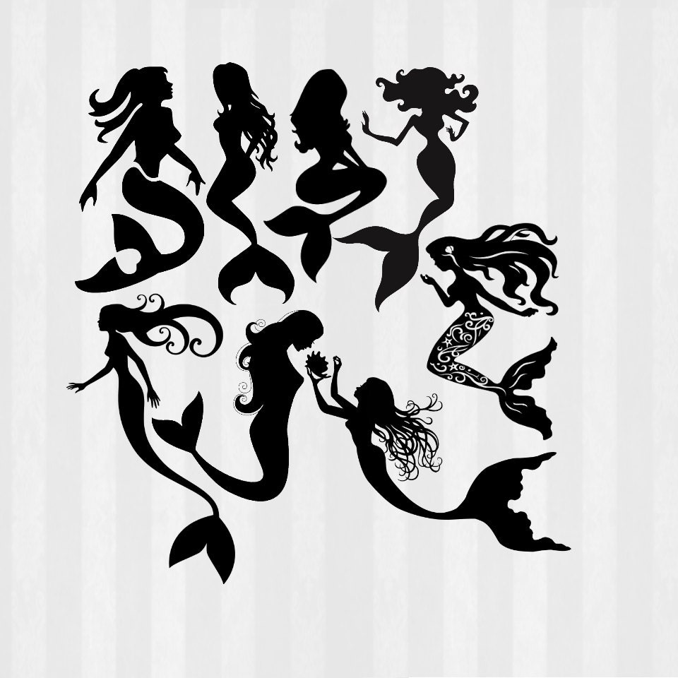 Download Mermaid Silhouette Clip art Mermaid SVG Mermaid by ...